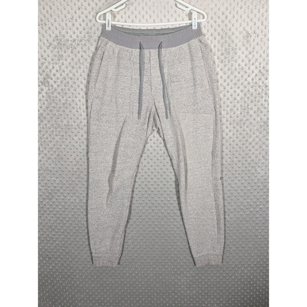 Lululemon At Ease Joggers Men's Medium Heathered Melody Gray Textured Knit EUC